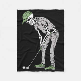 Manta Polar Funny Skeleton Playing Golf Lovers Spooky Hallowee