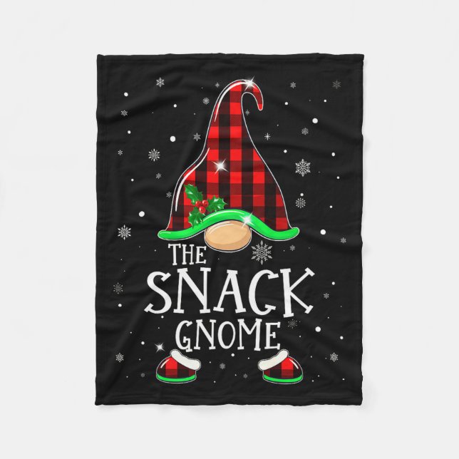 Manta Polar Funny Snack Gnome Buffalo Plaid Matching Christmas (Anverso)