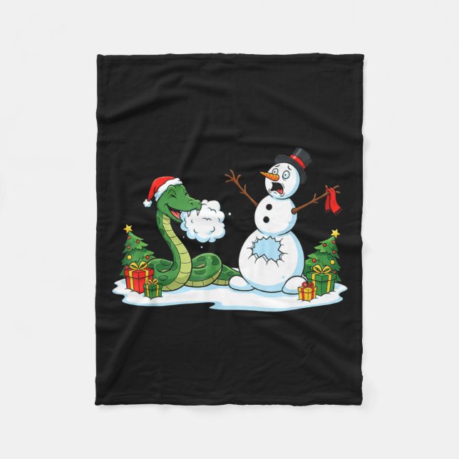 Manta Polar Funny Snake Snowman Christmas Tree Xmas Womens Men (Anverso)