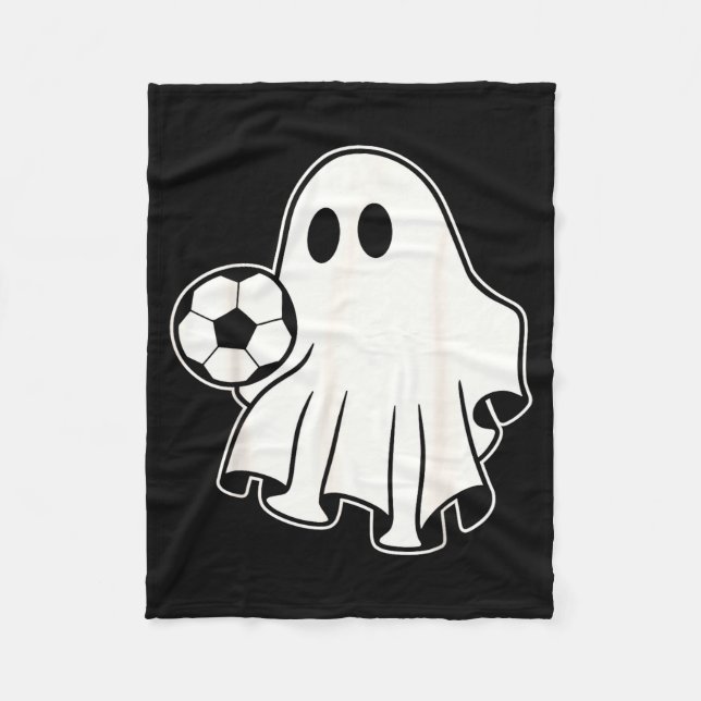 Manta Polar Funny Soccer Ghost Playing Soccer Lovers Halloween (Anverso)