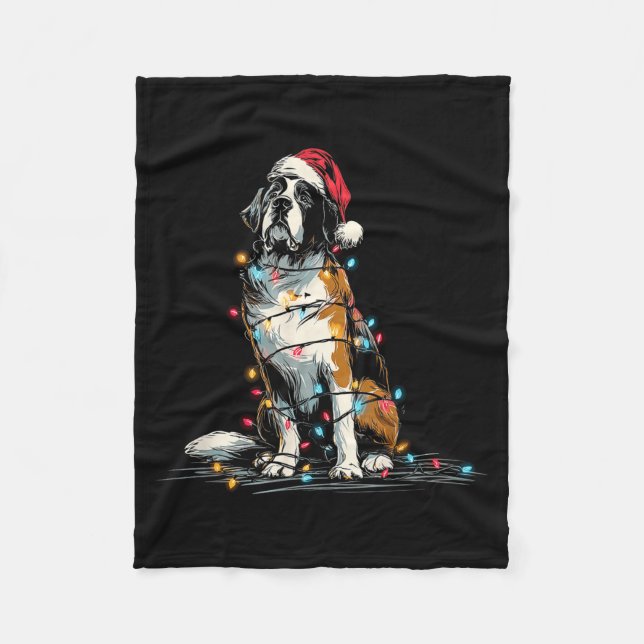 Manta Polar Funny St. Saint Bernard Christmas Graphics Dog Lig (Anverso)