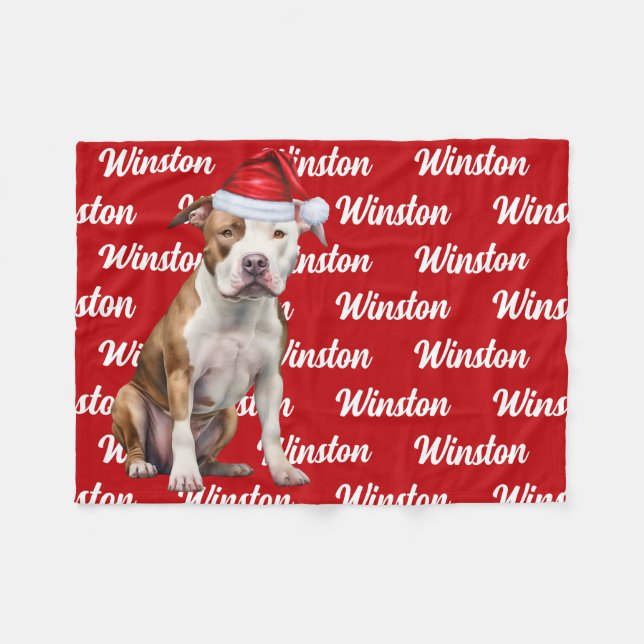 Manta Polar Funny Staffordshire Dog Name Pattern Navidades (Frente (Horizontal))