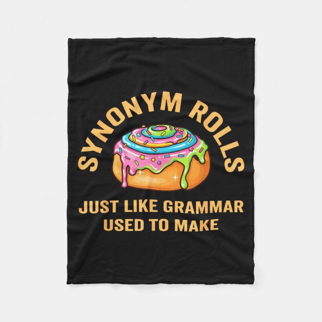Manta Polar Funny Synonym Rolls Joke Cinnamon Rolls Grammar Pu (Anverso)