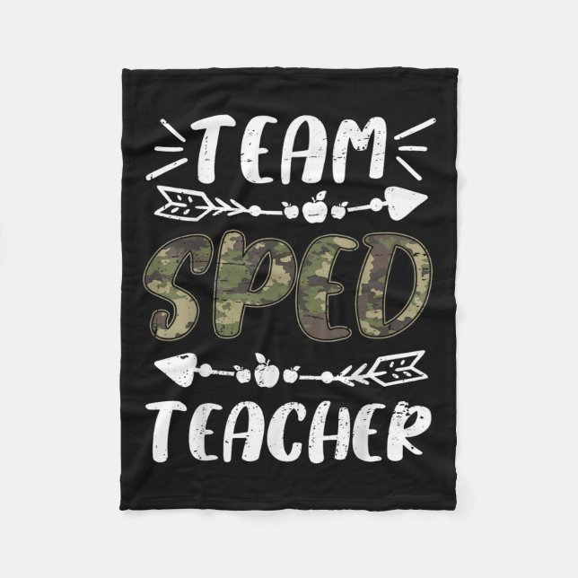 Manta Polar Funny Team Sped Teacher Camo Teacher Student Back  (Anverso)
