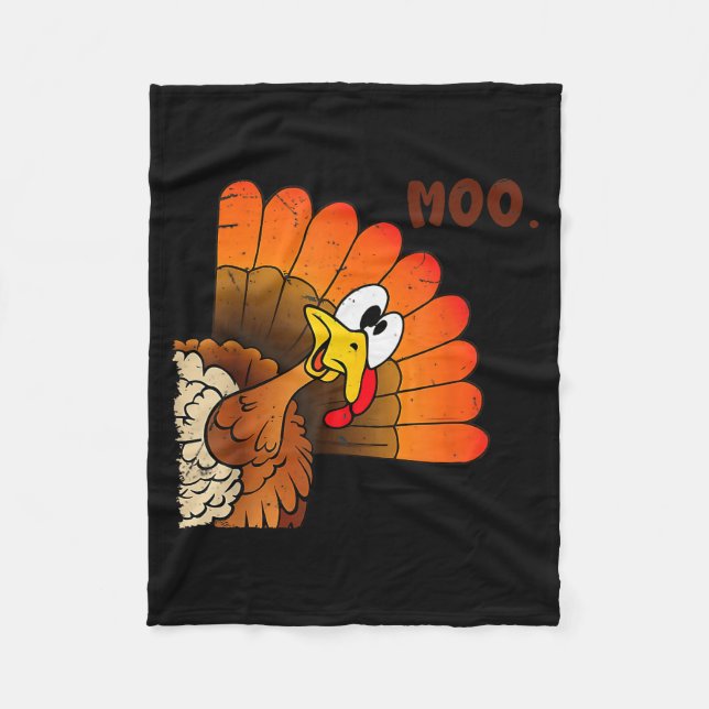 Manta Polar Funny Thanksgiving Cute Turkey Moo I'm A Cow Men W (Anverso)