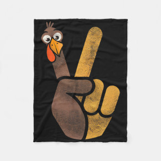 Manta Polar Funny Thanksgiving Cute Turkey Peace Sign Men Wome