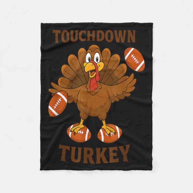 Manta Polar Funny Thanksgiving Football Touchdown Turkey  (Anverso)