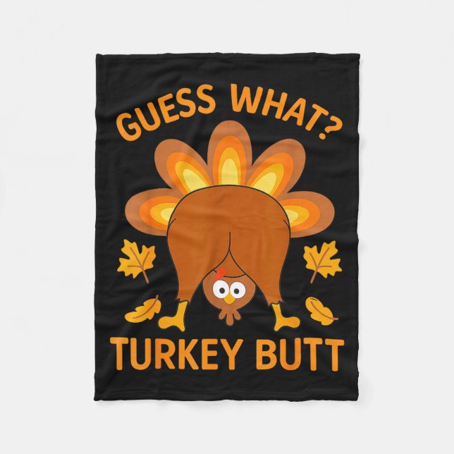 Manta Polar Funny Thanksgiving Guess What Turkey Butt  (Anverso)