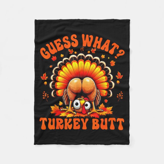 Manta Polar Funny Thanksgiving Guess What Turkey Butt Couples  (Anverso)