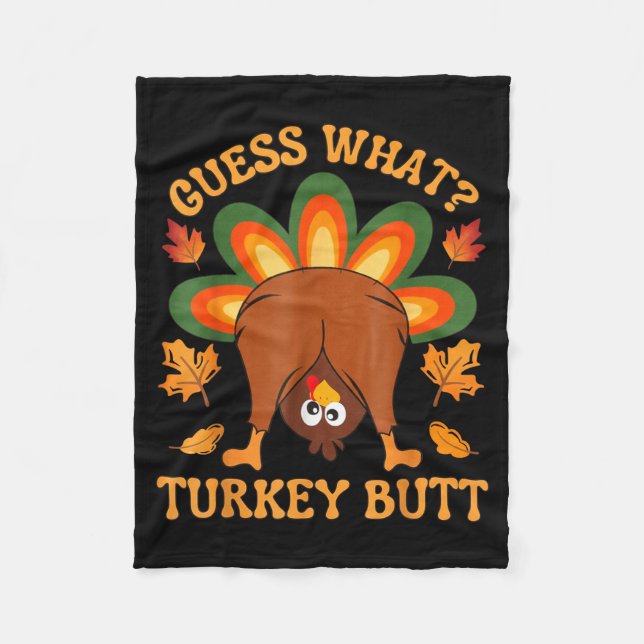 Manta Polar Funny Thanksgiving Kids Joke Meme Guess What Turke (Anverso)