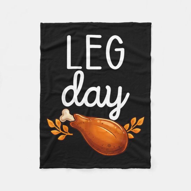 Manta Polar Funny Thanksgiving Leg Day Family Matching Turkey  (Anverso)