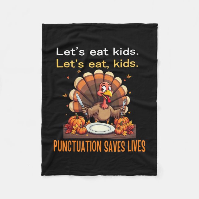 Manta Polar Funny Thanksgiving Teacher Turkey Lets Eat Kids Pu (Anverso)