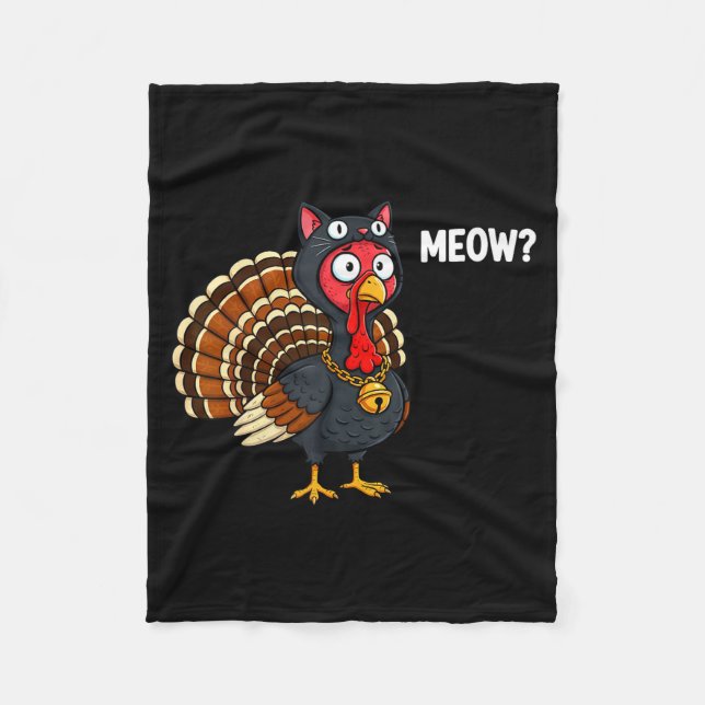 Manta Polar Funny Thanksgiving Turkey Meow Cat Disguise Men Wo (Anverso)