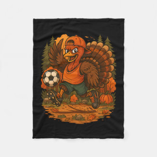 Manta Polar Funny Thanksgiving Turkey Soccer Player Fall Sport