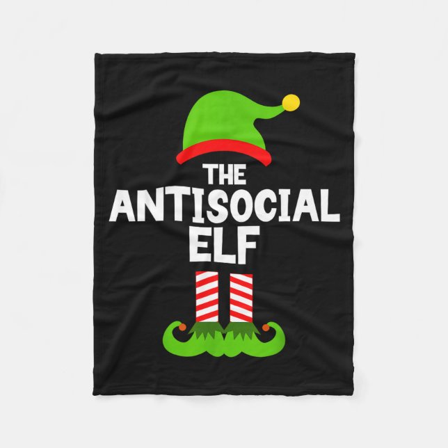 Manta Polar Funny The Antisocial Elf Christmas Family Pajama A (Anverso)
