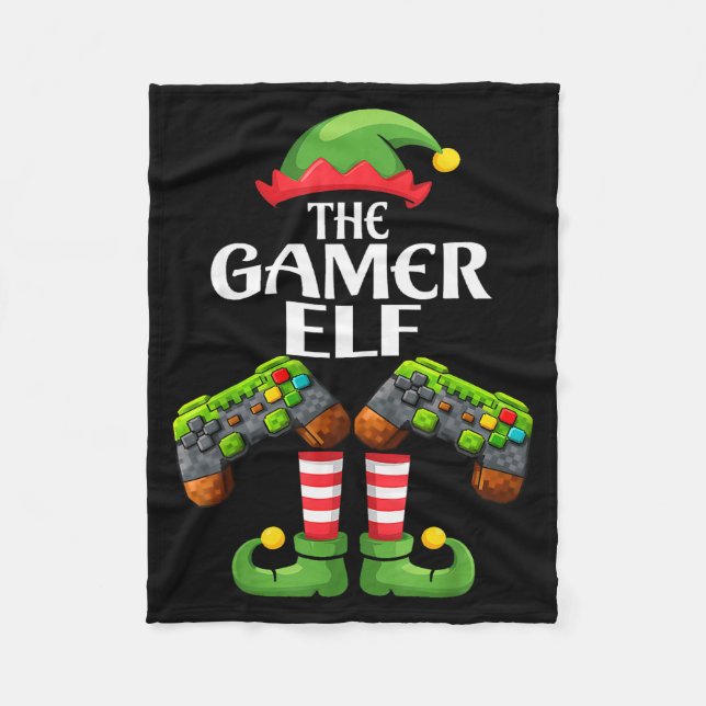 Manta Polar Funny The Gamer Elf Christmas Gamer Boy Kids  (Anverso)