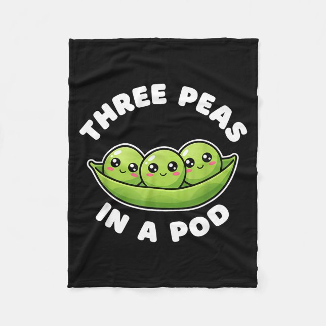 Manta Polar Funny Three Peas In A D Cute Kawaii  (Anverso)
