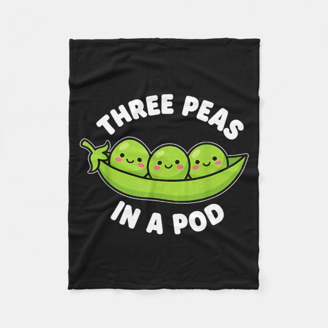 Manta Polar Funny Three Peas In A D Cute Kawaii  (Anverso)