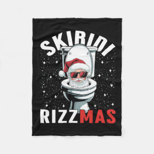 Manta Polar Funny Toilet Santa Skibidi Rizzmas Elefante Blanco