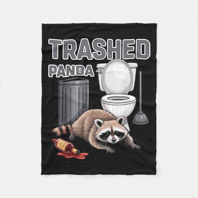 Manta Polar Funny Trashed Panda Raccoon Gets Drunk  (Anverso)