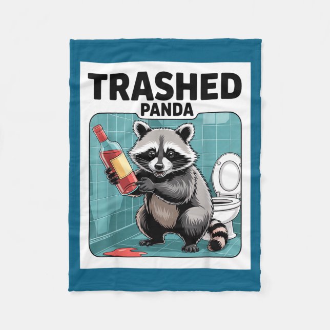 Manta Polar Funny Trashed Panda Raccoon Gets Drunk  (Anverso)