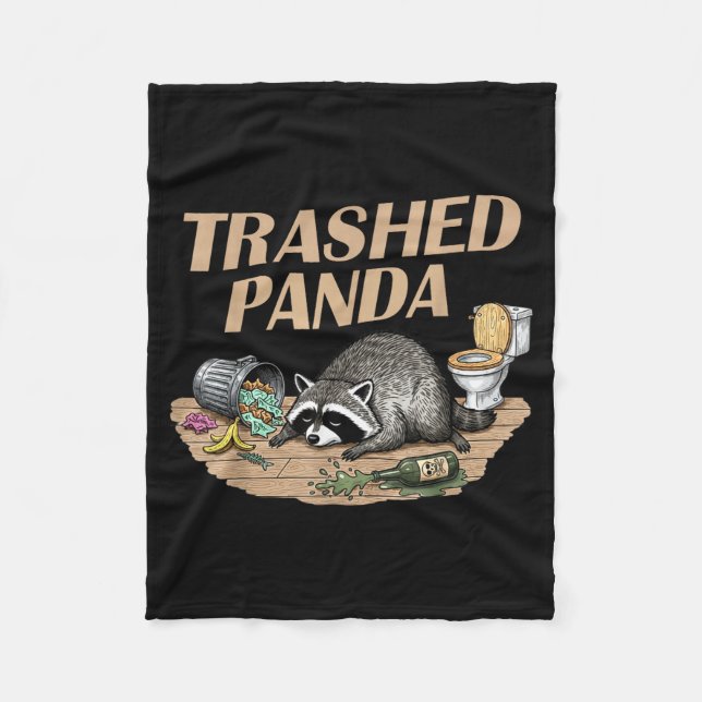 Manta Polar Funny Trashed Panda Racoon Gets Drunk Racoon Meme  (Anverso)