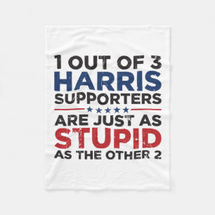 Manta Polar Funny Trump 1 de 3 partidarios de Kamala Harris