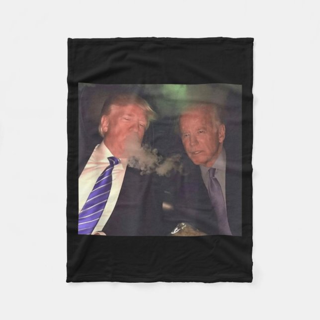 Manta Polar Funny Trump And Biden Smoking  (Anverso)