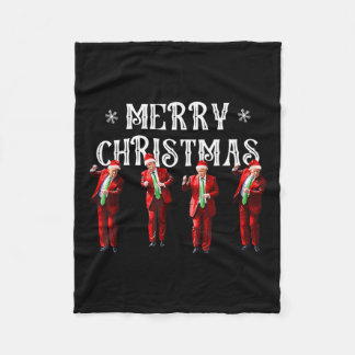 Manta Polar Funny Trump baila Papá Noel Navidades Navidad Paja