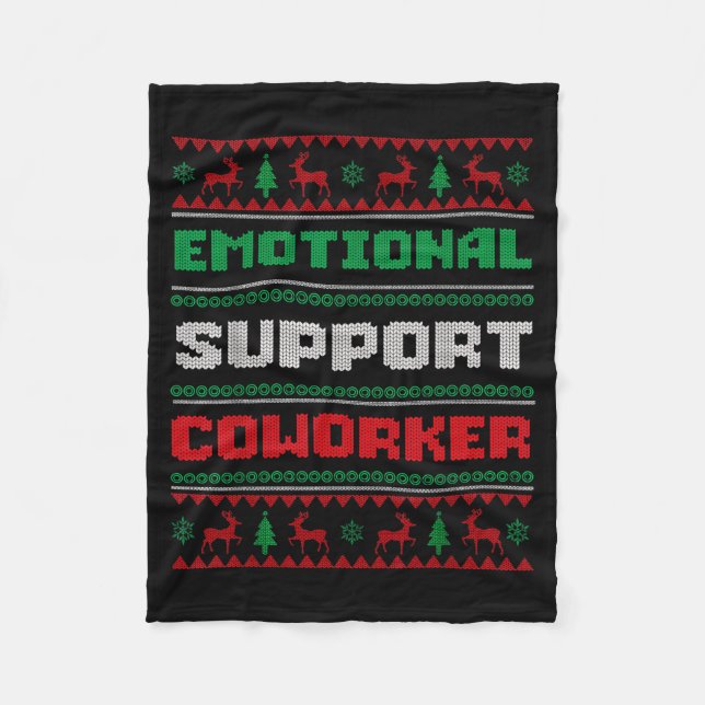 Manta Polar Funny Ugly Christmas Sweater Emotional Suprt Cowor (Anverso)