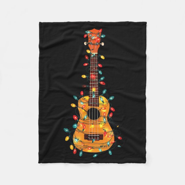 Manta Polar Funny Ukulele Christmas Graphics Lights Lover Play (Anverso)