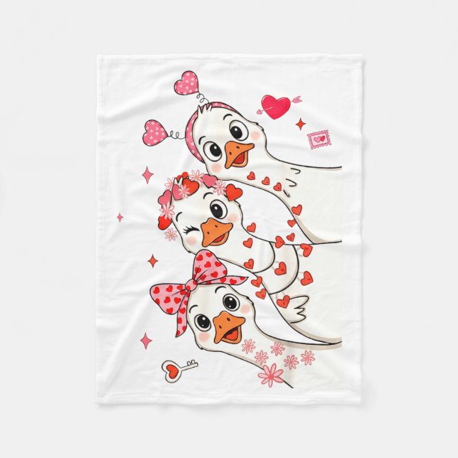 Manta Polar Funny Valentine Goose Nk Coquette Valentines Girls (Anverso)