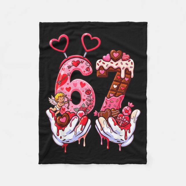 Manta Polar Funny Valentine's Day 67 Meme Hands Six Seven Cud  (Anverso)