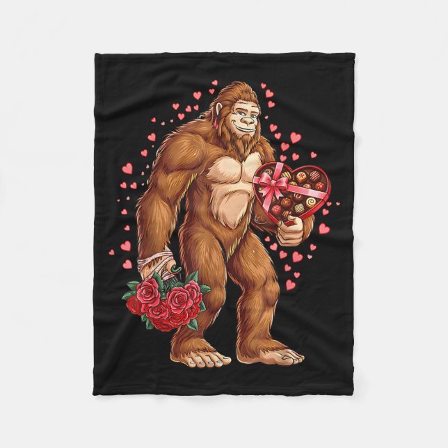 Manta Polar Funny Valentines Day Bigfoot Heart Love Sasquatch  (Anverso)