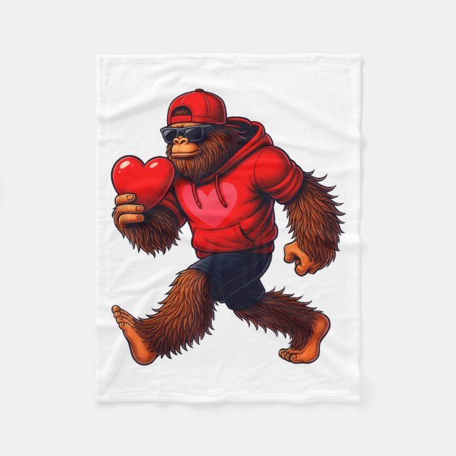 Manta Polar Funny Valentines Day Bigfoot Heart Sungles Sasquat (Anverso)