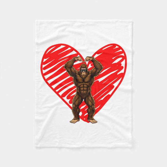 Manta Polar Funny Valentines Day Bigfoot Sungles In Heart Sasq (Anverso)