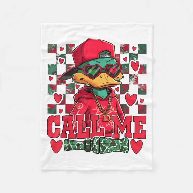 Manta Polar Funny Valentine's Day Boy Duck Hunting Call Me Tod (Anverso)