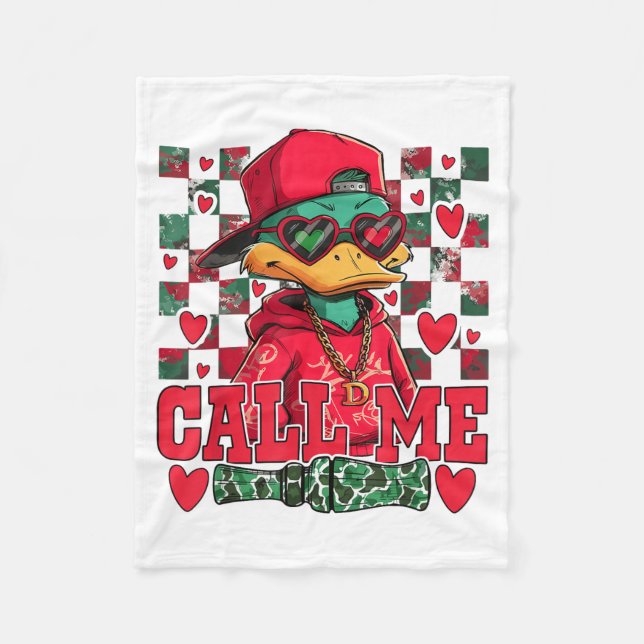 Manta Polar Funny Valentine's Day Boy Duck Hunting Call Me Tod (Anverso)