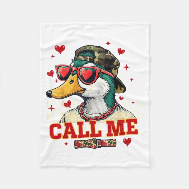 Manta Polar Funny Valentine's Day Boy Duck Hunting Call Me Tod (Anverso)