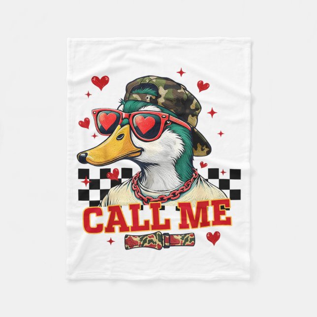 Manta Polar Funny Valentine's Day Boy Duck Hunting Call Me Tod (Anverso)
