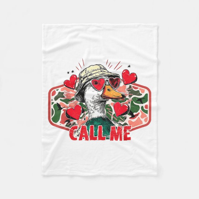 Manta Polar Funny Valentines Day Call Me Duck Hunting Men Wome (Anverso)