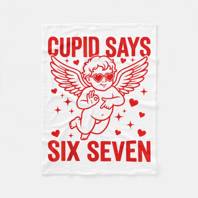 Manta Polar Funny Valentine's Day Cud Says Six Seven Meme Girl (Anverso)