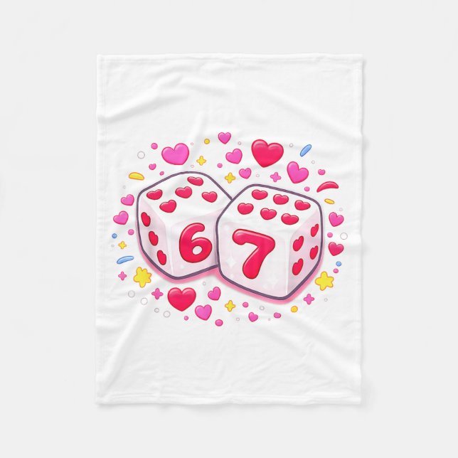 Manta Polar Funny Valentines Day Shirt Cute Dice 67 Meme 6-7 S (Anverso)