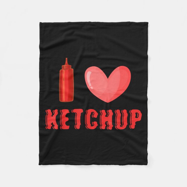 Manta Polar Funny Valentines Day Shirt I Love Ketchup Valentin (Anverso)