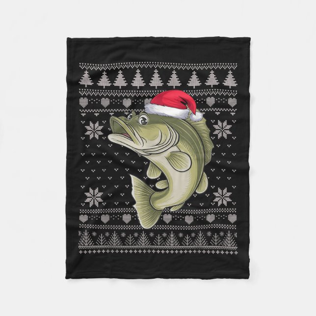 Manta Polar Funny Walleye Fish Navidades feos Sweater Santa Xm (Anverso)