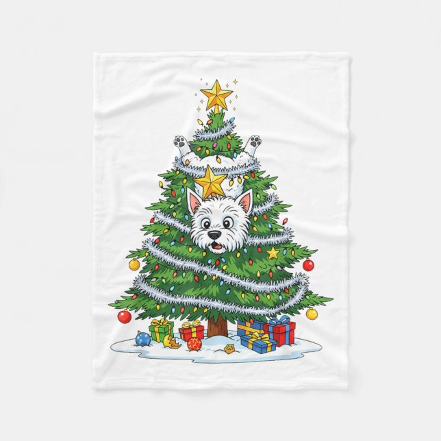 Manta Polar Funny West Highland White Terrier Dog Christmas Tr (Anverso)