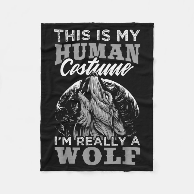 Manta Polar Funny Wolf Design Human Costume I'm A Wolf  (Anverso)
