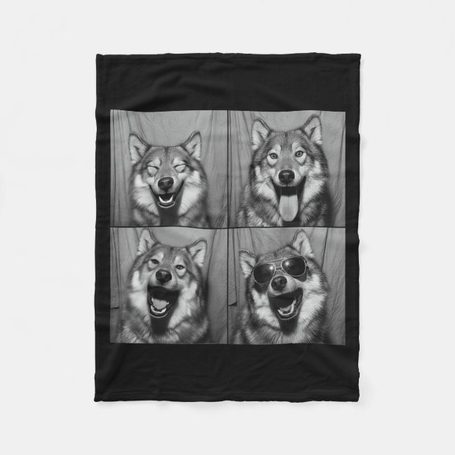 Manta Polar Funny Wolf Photo Booth Sungles Dog  (Anverso)