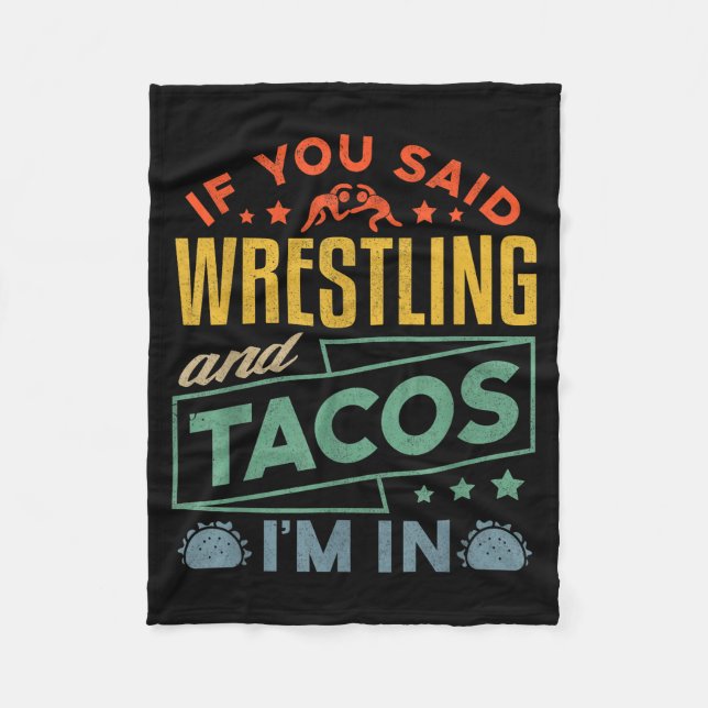 Manta Polar Funny Wrestling And Tacos Shirt Wrestle Retro Men  (Anverso)