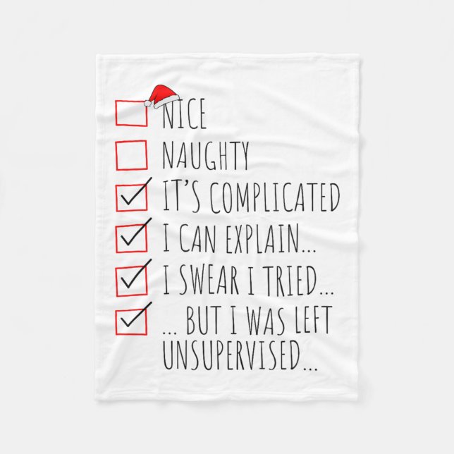 Manta Polar Funny Xmas Nice Naughty List I Can Explain I Swear (Anverso)
